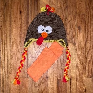 Turkey beanie and leg warmers